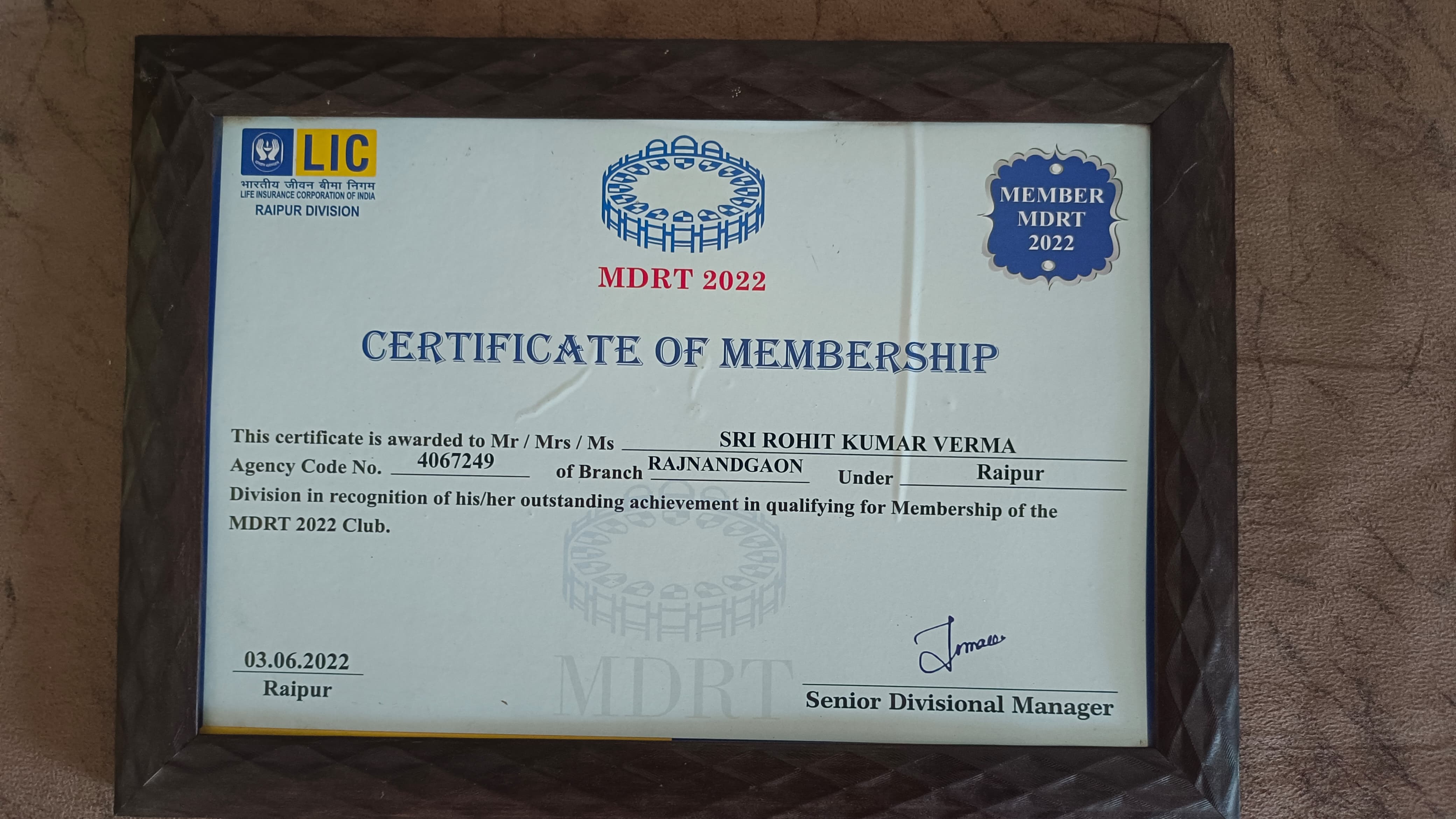 Certificate of Membership